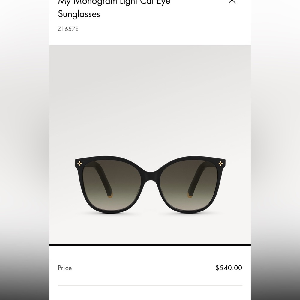 Louis Vuitton cat eye black sunglasses